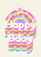 happy 21 bday met disco regenboog